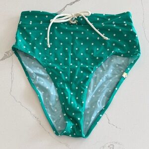 summersalt Seaglass Polka Dot The Lace Up High-Waist High-Leg Bikini Bottom
